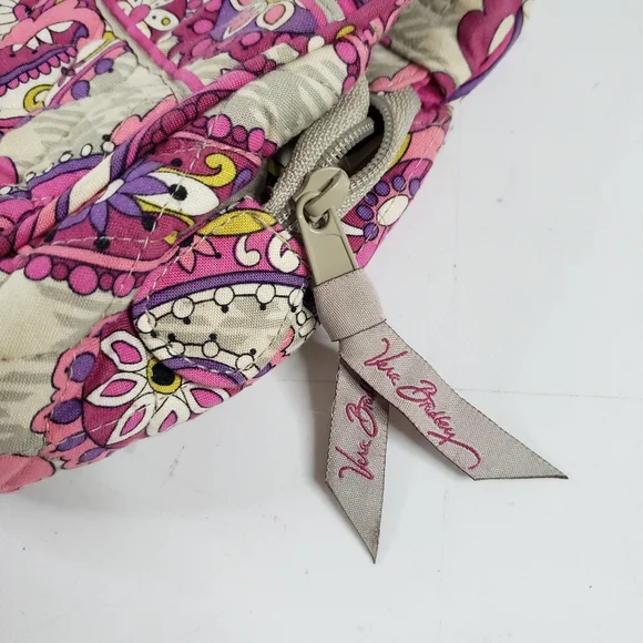 Vera Bradley Pink And Gray "Paisley Meets Plaid" Mandy Shoulder Bag Purse - Picture 6 of 6
